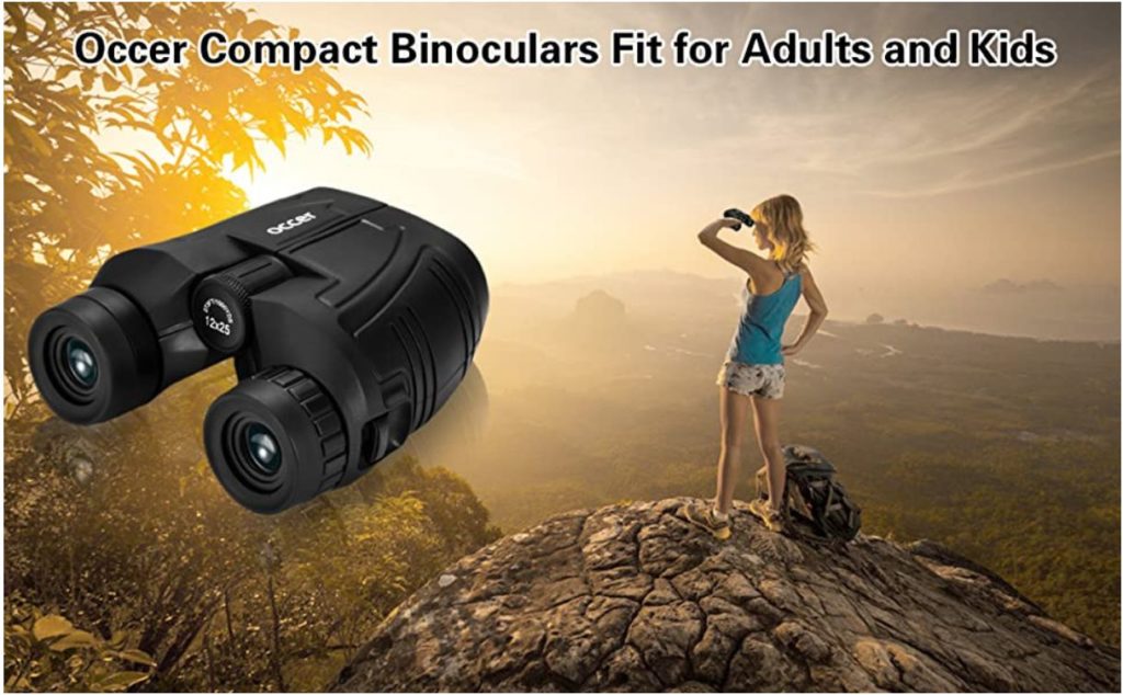 12x26 Mini Waterproof Folding Binoculars High Powered Binocular with Weak Light Night Vision Clear Bird Watching 